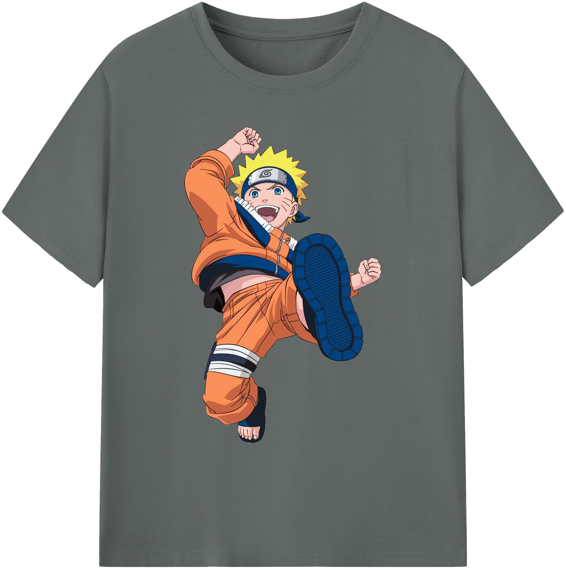 （画像用） NARUTO -ナルト- うずまき ナルト Uzumaki Naruto 綿100％ メンズ半袖Tシャツ｜肌触りやわらか＆通気性